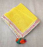 Load image into Gallery viewer, Organza squaresthal cover chowki cover or however you want to use with beautiful work. 18inches X 18 inches, C