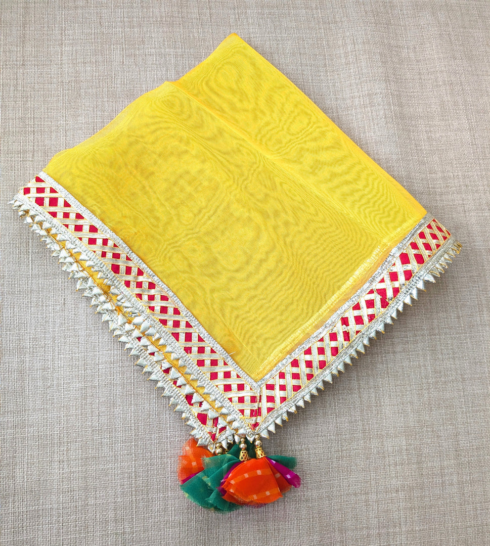 Organza squaresthal cover chowki cover or however you want to use with beautiful work. 18inches X 18 inches,   C