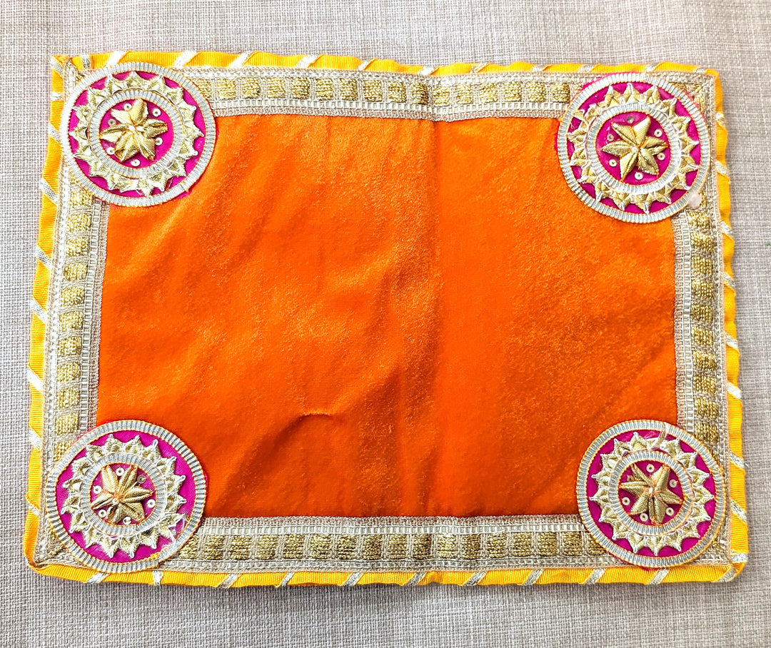 Beautiful Velvet Orange color center mat size 11.5 inches X 8.5 inches,   C