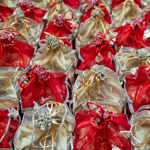 Return Gifts bags $10 each, orders 10 or more $7.50 each, base 5 in x 5 in,  Can be customized in any size and color C